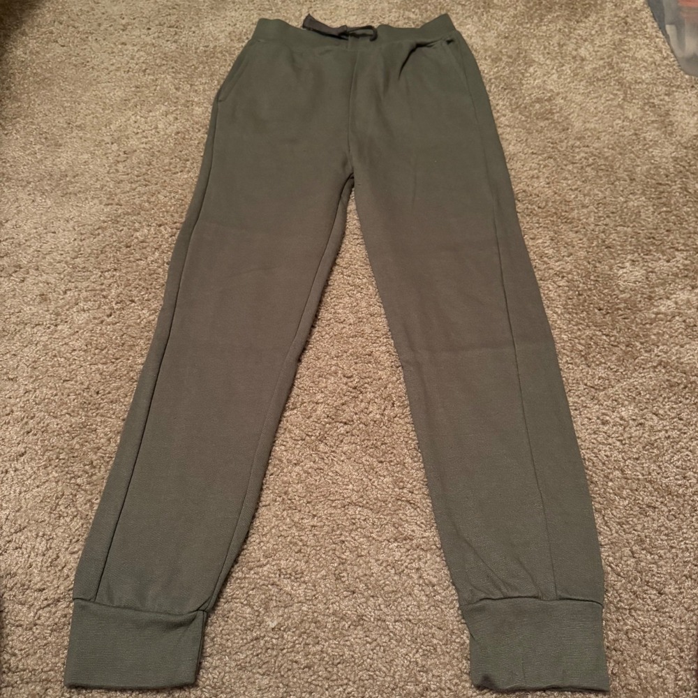 Steve's Jeans Boys Slim Fit Joggers Olive Green Fleece Sweatpants Size 10/12